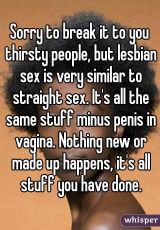 sorry to break it to you thirsty people but lesbian sex is very 